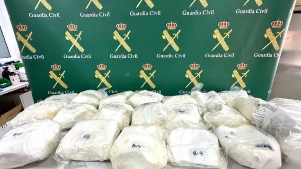 Imagen de archivo de un decomiso de cocaína. Foto: Guardia Civil Española