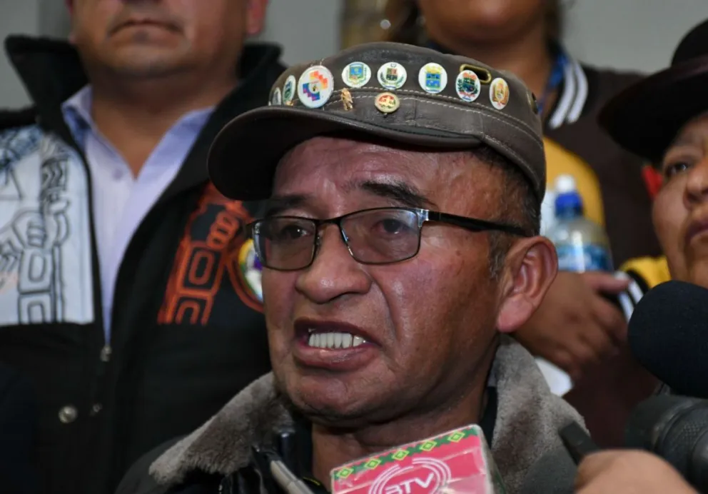 Rodolfo Mancilla, dirigente de uno de los tres grupos de gremiales del país luego de reunirse con el Gobierno. Foto: APG