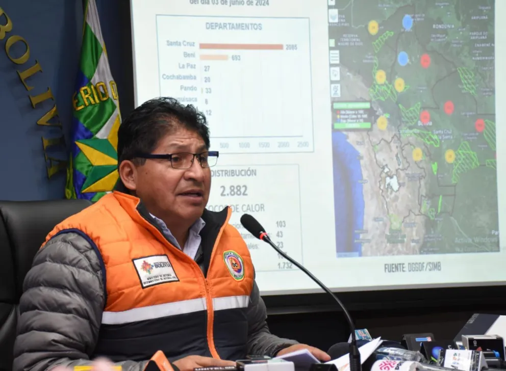 El viceministro Calvimontes durante la evaluación de este miércoles. Foto: APG