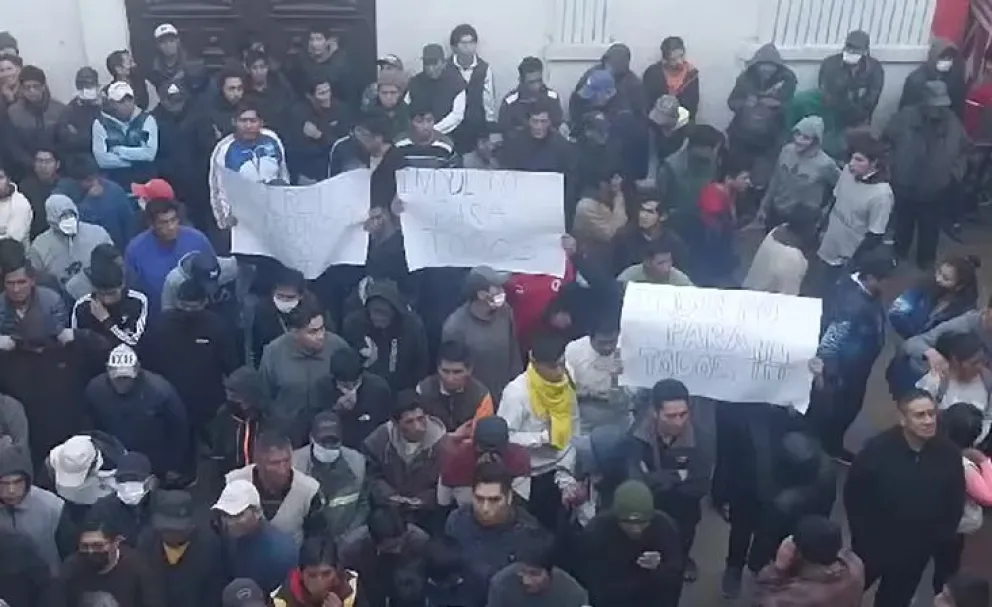Protesta de los privados de libertad del penal de San Pedro, en La Paz. Foto: Captura