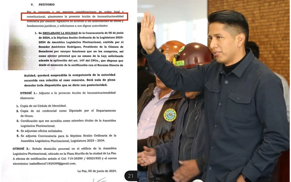 El amparo cuestionado por opositores y por Andrónico Rodríguez, presidente interino de la Asamblea Legislativa. Foto: Cámara de Senadores, Pablo Arízaga