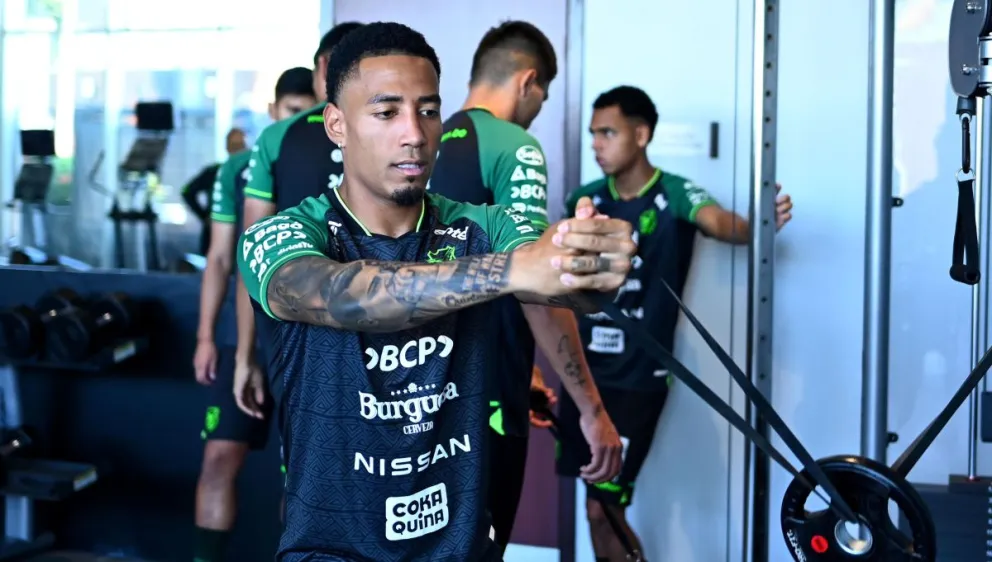 Quinteros, durante una sesión de gimnasio con la selección. Foto: FBF.