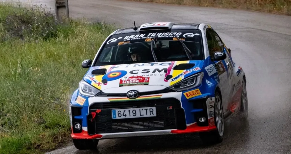 El piloto cruceño en plena carrera del Rally de Lisboa. Foto: Prensa Bulacia.