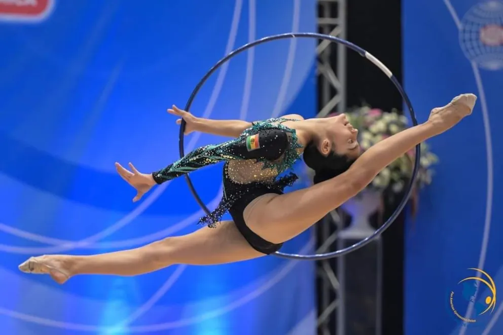 Una gimnasta boliviana en el Panamericano de Guatemala. Foto: UPAG.