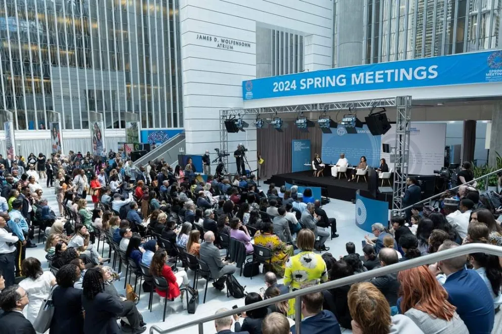 Ejecutivos del Banco Mundial, en las reuniones de primavera en abril de este año en Washington. foto: Banco Mundial