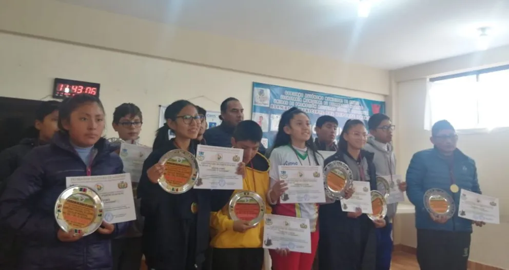 Los campeones del Nacional Individual. Foto: Federación Boliviana de Ajedrez.