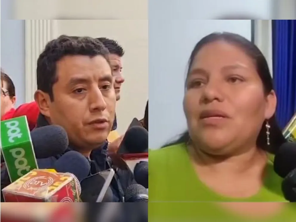 El senador Miguel Rejas y la diputada Deisy Choque. Fotos: Captura de video