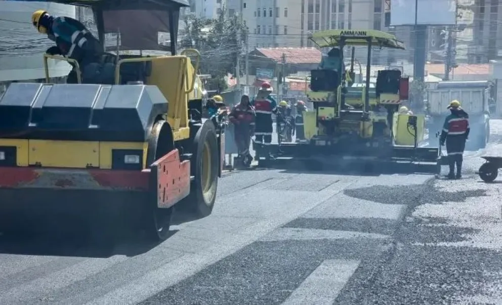 Obras recientes en el reasfaltado de la zona Sur. Foto: AMUN
