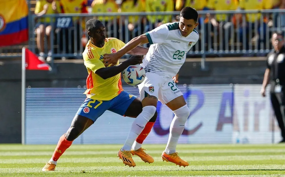 Una incidencia del juego que perdió la Verde frente a los colombianos. Foto: Copa América