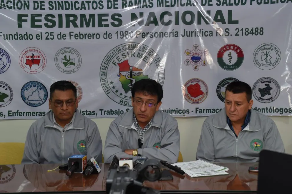 El ejecutivo de la Federación de Sindicatos de Ramas Médicas de Salud Pública (Fesirmes), Daniel Cazas, también confirmó el paro de 96 horas. Foto: APG