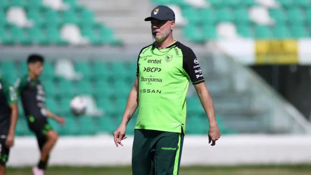Zago durante uno de los entrenamientos del seleccionado boliviano. Foto: APG