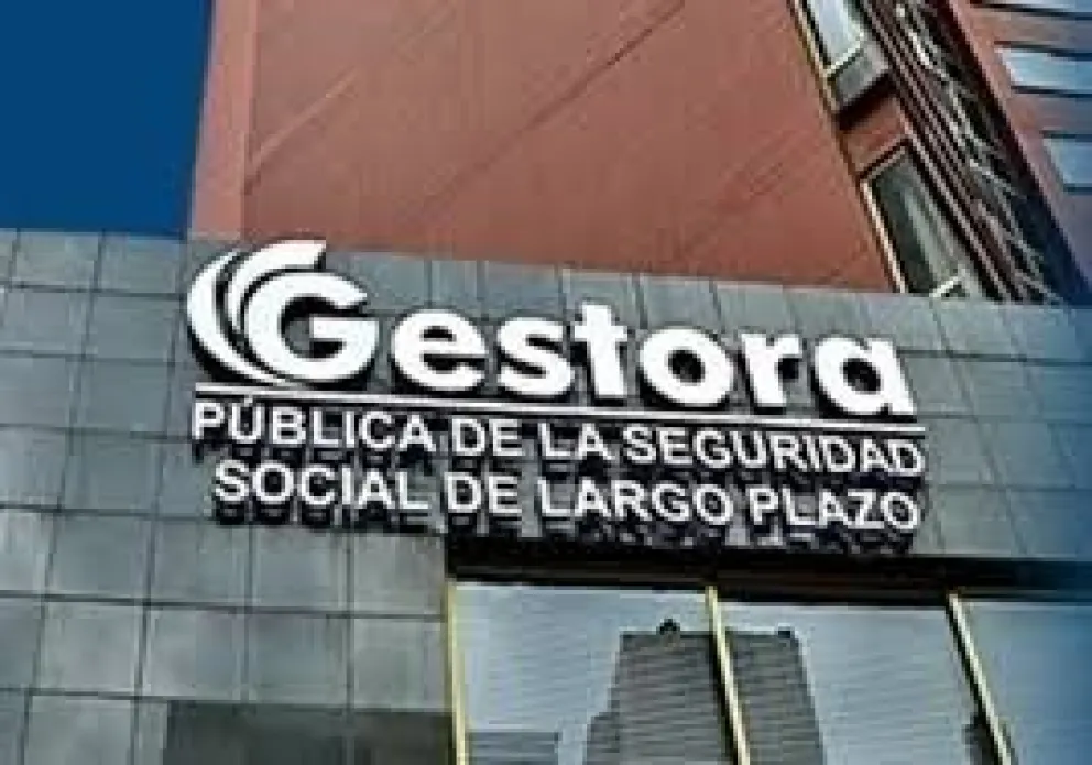 El logo de la Gestora Pública, entidad que administra los aportes de los trabajadores para su jubilación. Foto: ABI