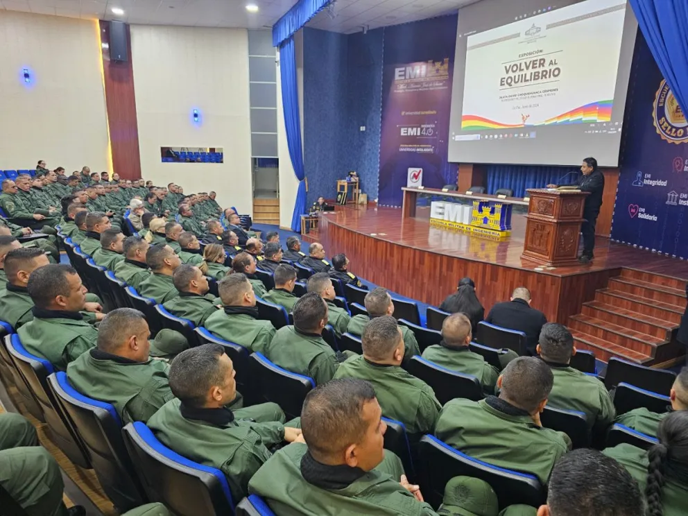 Choquehuanca durante su disertación ante militares venezolanos. Foto: Vicepresidencia
