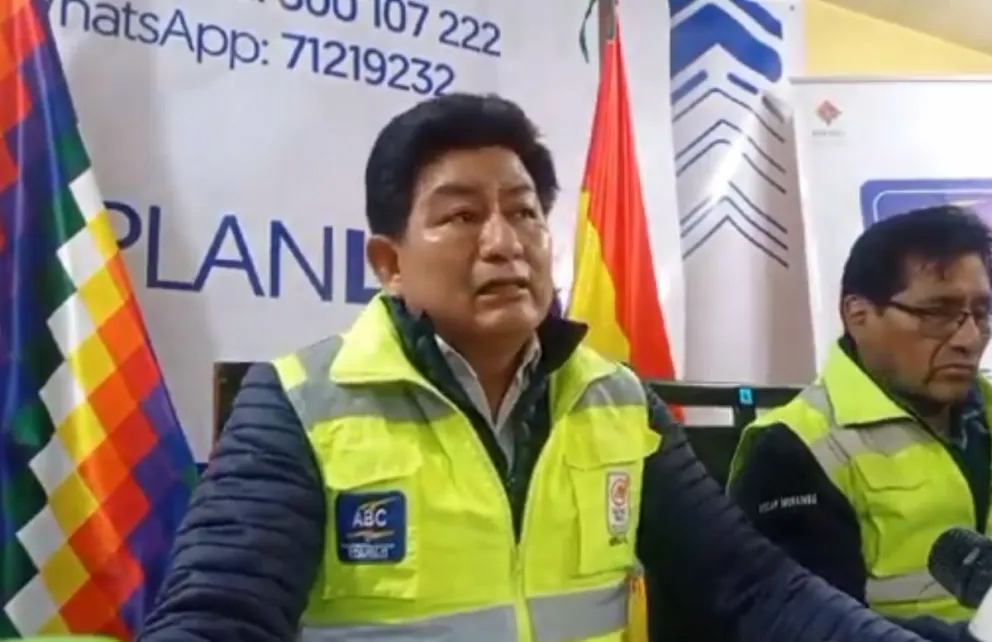 Montaño en declaraciones a la prensa. Foto: Captura - El Potosí