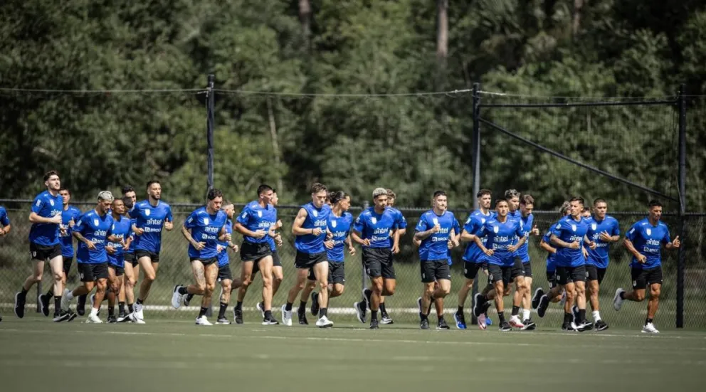 Un entrenamiento de la selección charrúa. Foto: Selección Uruguaya.