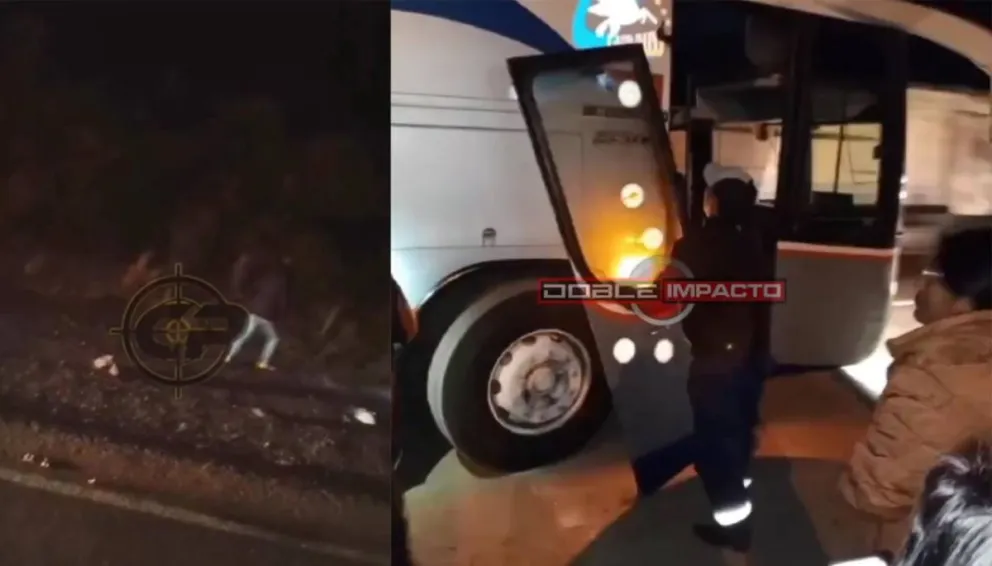 Captura de pantalla de la red  Unitel del bus atacado.   FOTO: Unitel