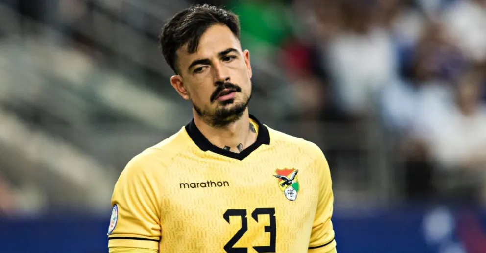 Guillermo Viscarra, arquero de la selección, en el partido contra Estados Unidos. Foto; Patricio Crooker-APG