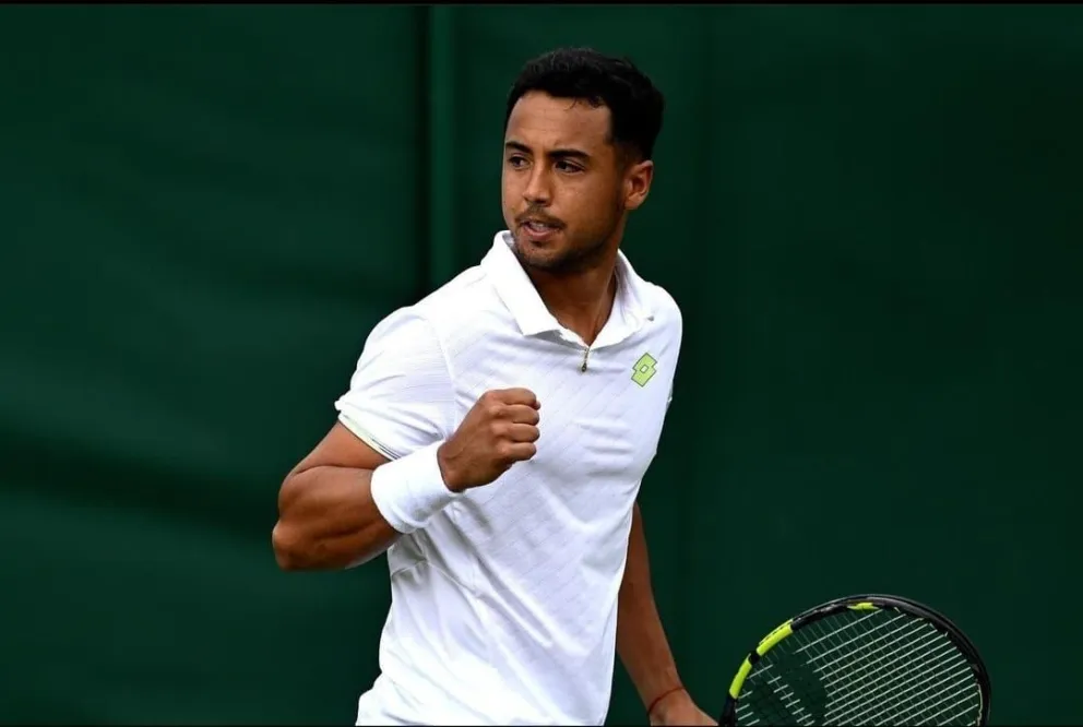 El tenista nacional durante su participación en Wimbledon de 2023. Foto: Hugo Dellien.