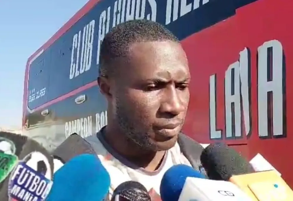 Luis Caicedo, al final del entrenamiento matinal de hoy. Foto Sports 360