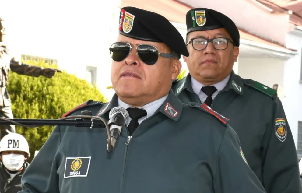 El general Juan José Zúñiga, comandante del Ejército. Foto: @BoliviaEjercito