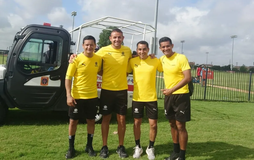 Los árbitros nacionales en la Copa América donde se preparan todos los días. Foto Sports 360