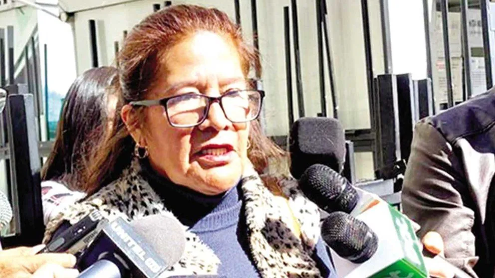 Mercedes Quisbert, dirigente de una fracción de los gremiales. Foto. Unitel