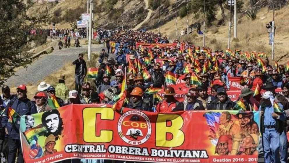 Una marcha organizada por la COB en la ciudad de La Paz. Foto: ABI