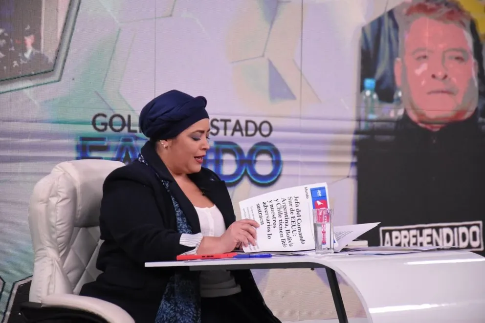 La ministra Prada en entrevista con Bolivia Tv, este domingo. Foto: Jorge Mamani