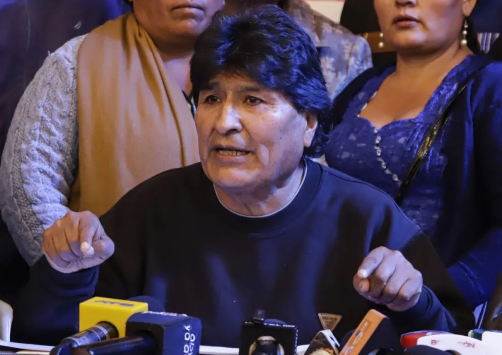 Evo Morales durante un pronunciamiento de su partido desde El Chapare. Foto: APG