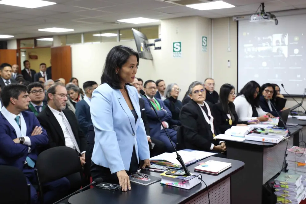 La excandidata presidencial peruana Keiko Fujimori durante el inicio de su juicio. Foto: EFE