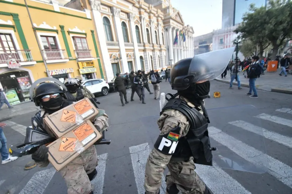 Policías militares en la Plaza Muriilo el pasado miércoles 26 de junio . Foto: APG