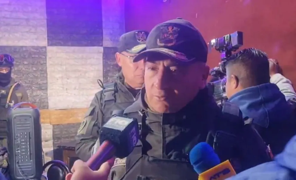 El comandante de la Policía en La Paz, Edgar Cortez. Foto: Captura de video