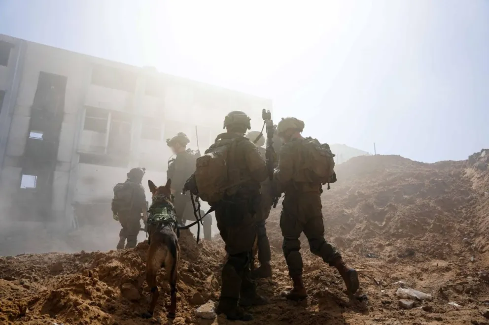 Vista de la actividad de soldados israelíes en la Franja de Gza. Foto: EFE