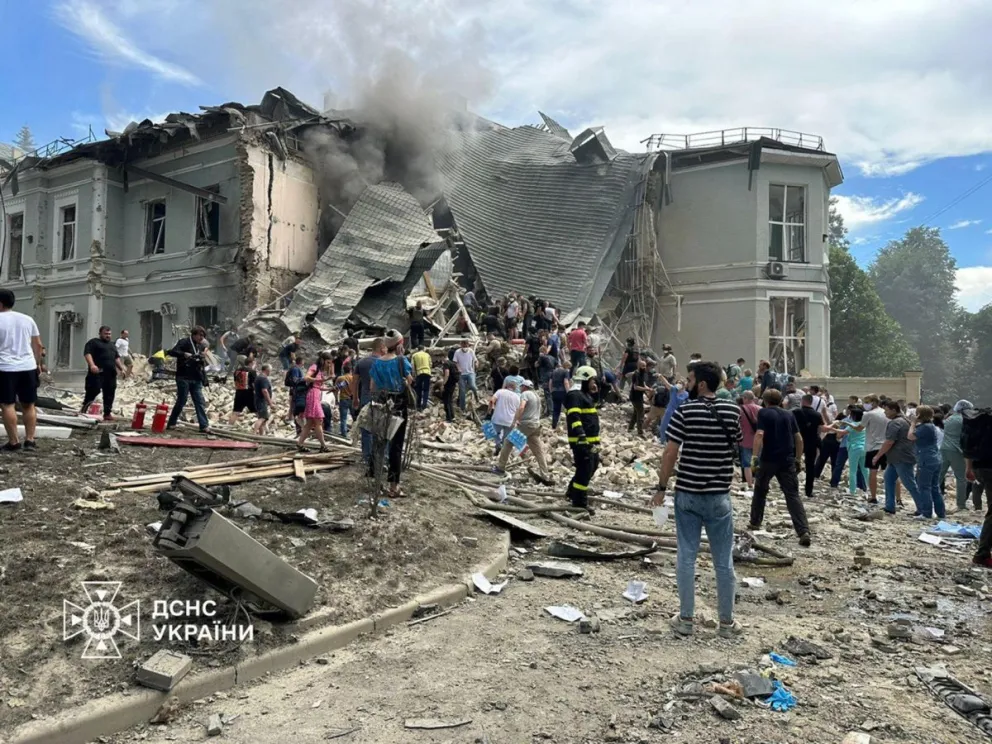 El hospital destruido tras el ataque ruso. Foto. EFE