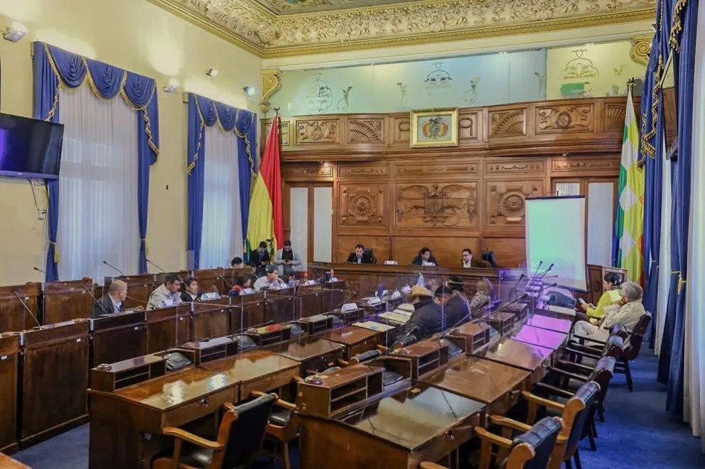 Sesión de la Comisión Mixta de Constitución, en la que evalúa a postulantes a las Elecciones Judiciales. Foto: Cámara de Senadores