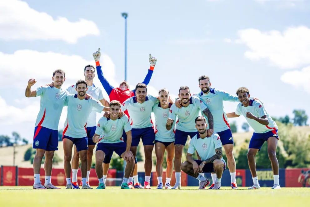 Los jugadores españoles tras un entrenamiento. Foto: Selección Española.