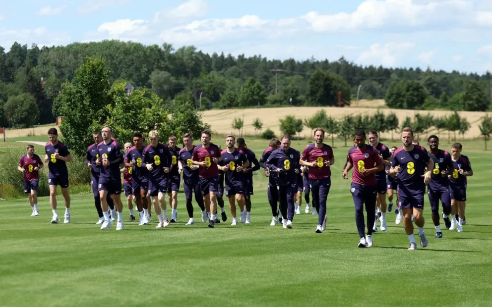 Los ingleses en plena práctica. Foto: England Football Team.