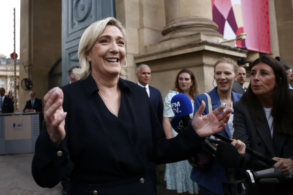 La líder ultraderechista francesa Marine Le Pen, este 10 de julio. Foto: EFE