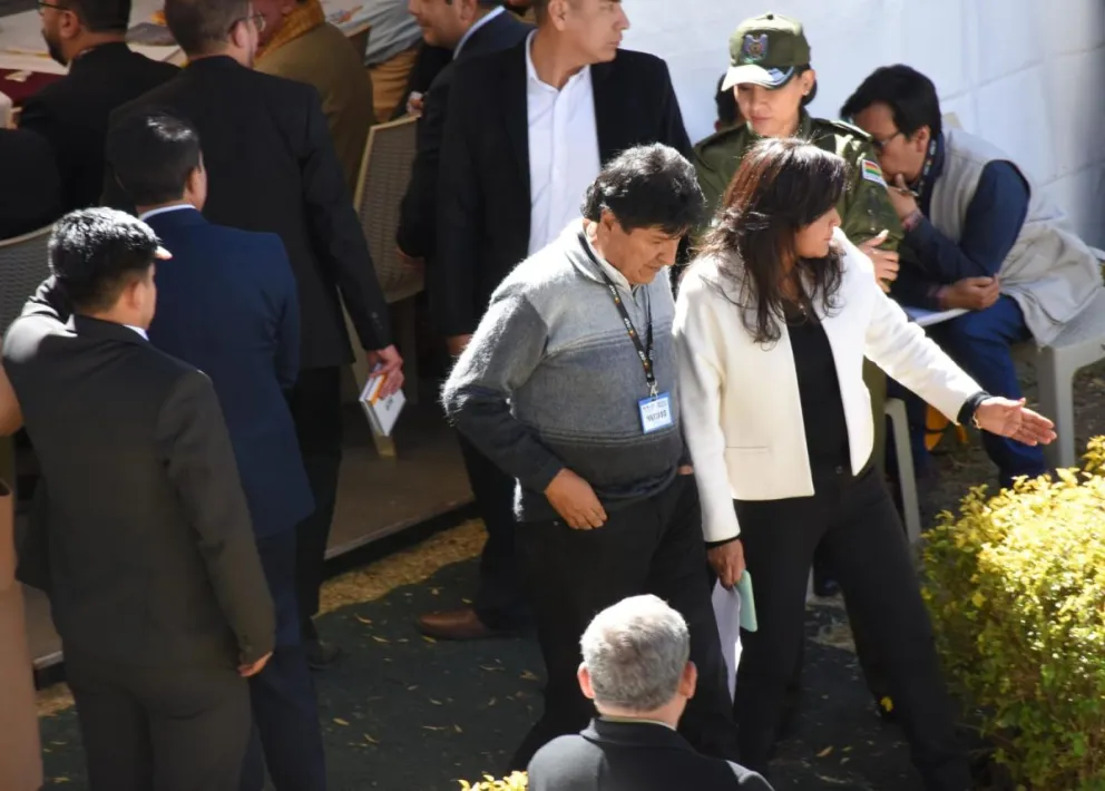 Evo Morales en el TSE, ayer miércoles. Foto: APG