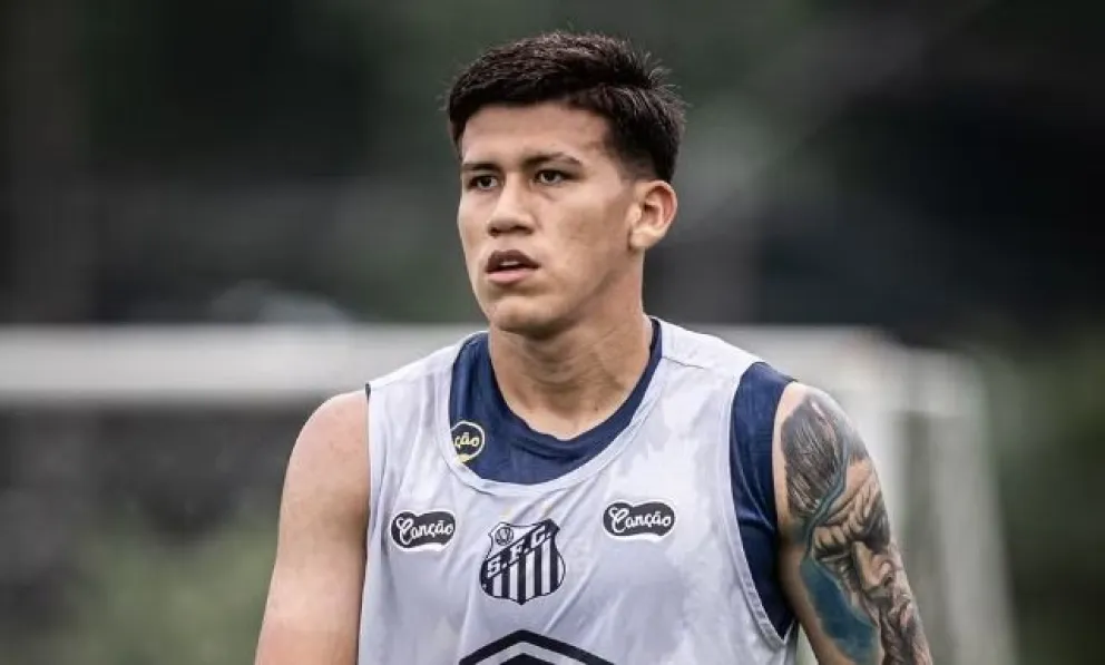 Zabala en una práctica del club brasileño. Foto: Santos FC.