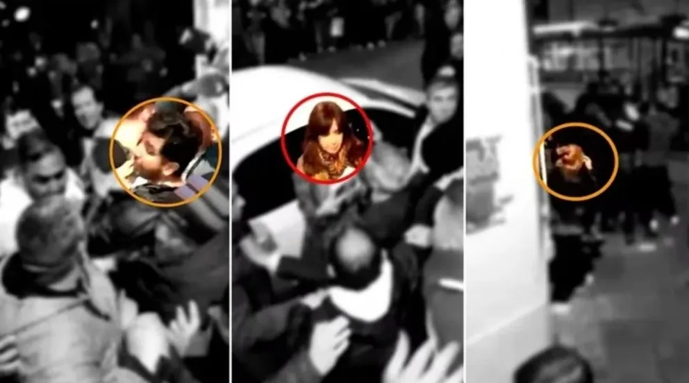 Secuencia del ataque que sufrió Cristina Fernández. Foto: Captura de video La Nueva