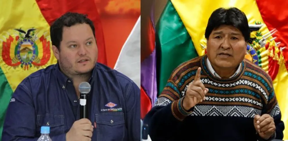 El presidente de YPFB, Armin Dorgathen, y el expresidente Evo Morales. Foto: Composición