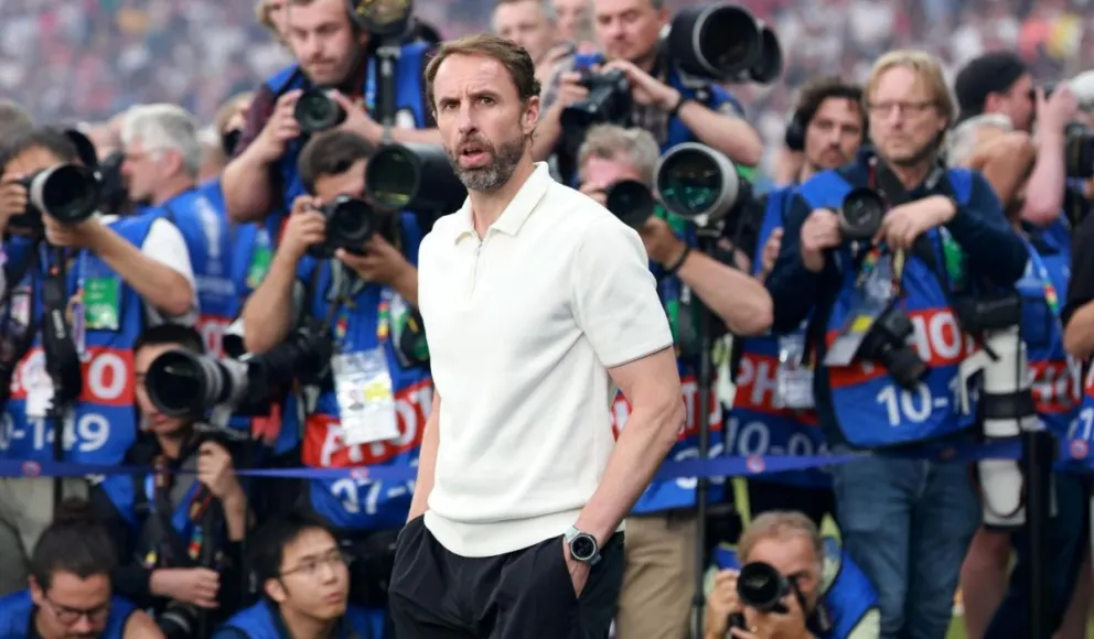 Gareth Southgate, ahora ex DT de Inglaterra, durante la final de la Eurocopa 2024 contra España. Foto: EFE