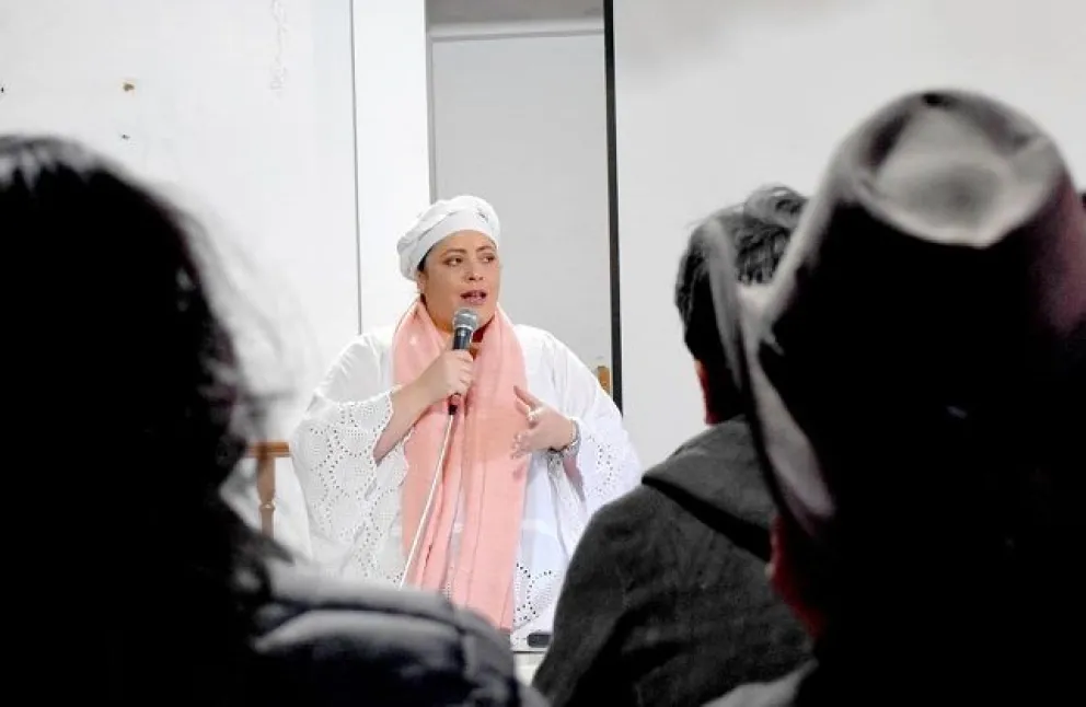 La ministrad de la presidencia, María Nela Prada, en anterior conferencia de prensa. Foto: Min de la Presidencia. 