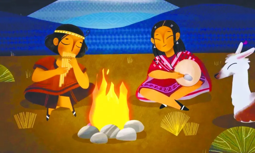 Escena del cortometraje que recupera la leyenda sonora sobre Uma y Wayra, que puede verse en la página del repositorio. FOTO: MUSEF