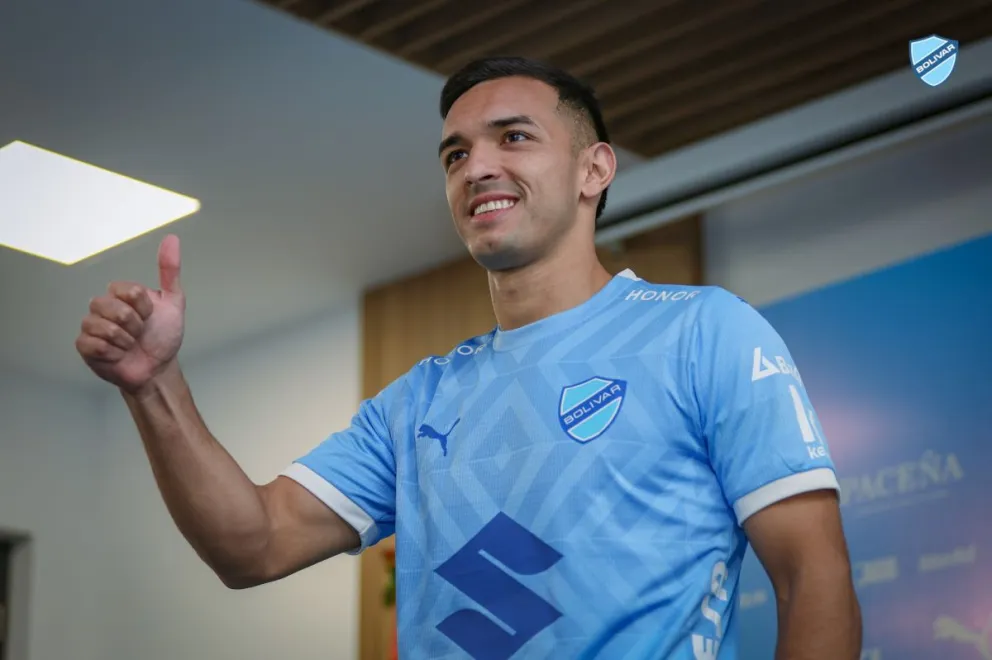 Oviedo durante su presentación oficial. Foto: Club Bolívar.