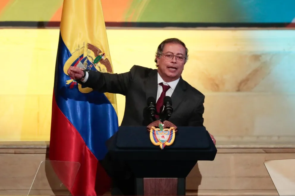 El presidente de Colombia, Gustavo Petro, hace su intervención durante la instalación de las sesiones ordinarias del Congreso este 20 de julio de 2024, en Bogotá. Foto: EFE
