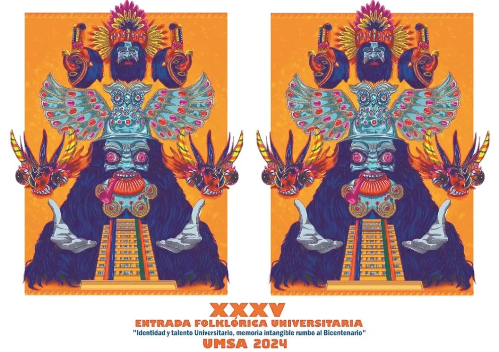 La morenada es la imagen central de la Entrada Universitaria de este 2024. Foto: UMSA