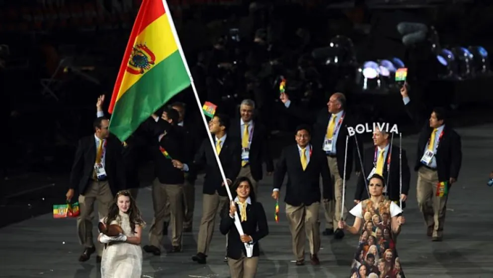 La delegación boliviana en la ceremonia de apertura de Londres 2012. Foto: olympics.com.
