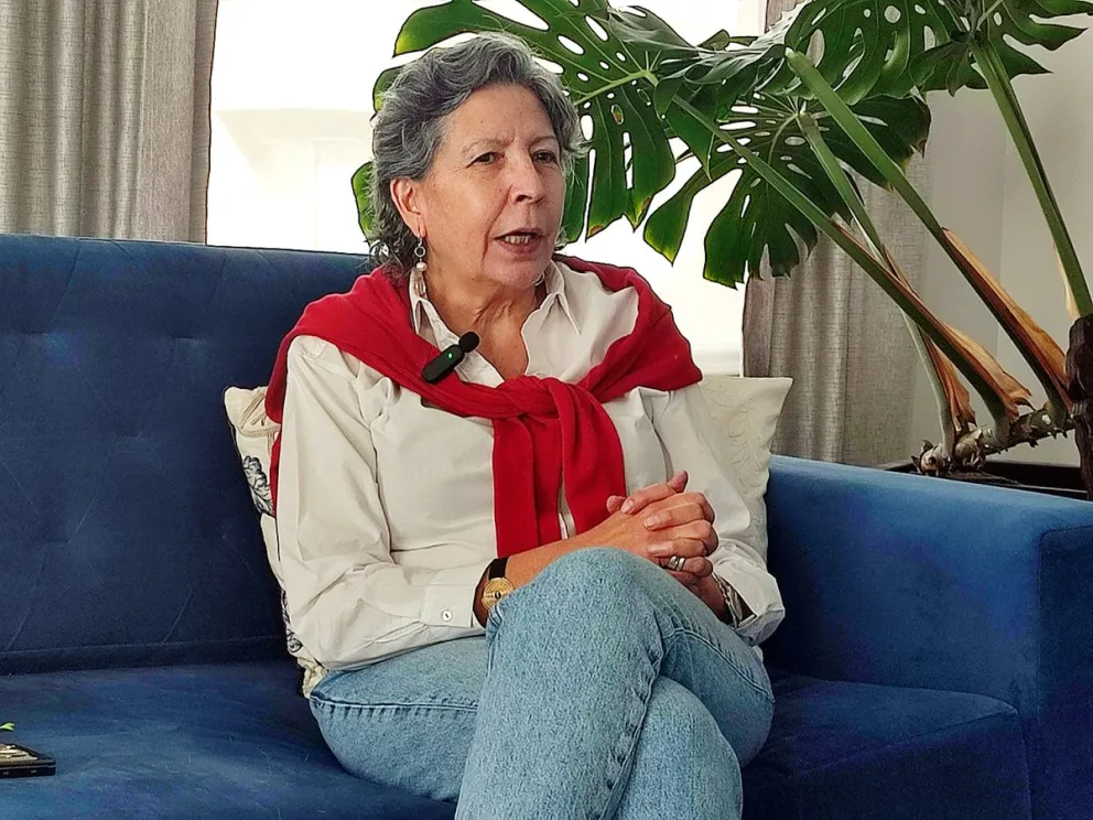 Amparo Ballivián, durante la entrevista con Visión 360. Fotos: Paulo Lizárraga 